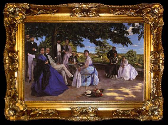 framed  Frederic Bazille Family Reunion, ta009-2